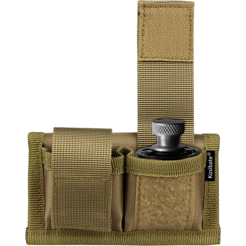 Tactical Speedloader Pouch Double Belt Holder Tan Nylon